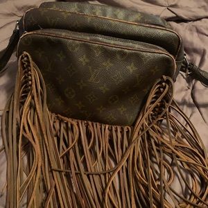 Authentic Louis Vuitton fringed crossbody
